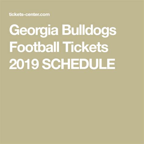 georgia bulldogs football tickets 2019